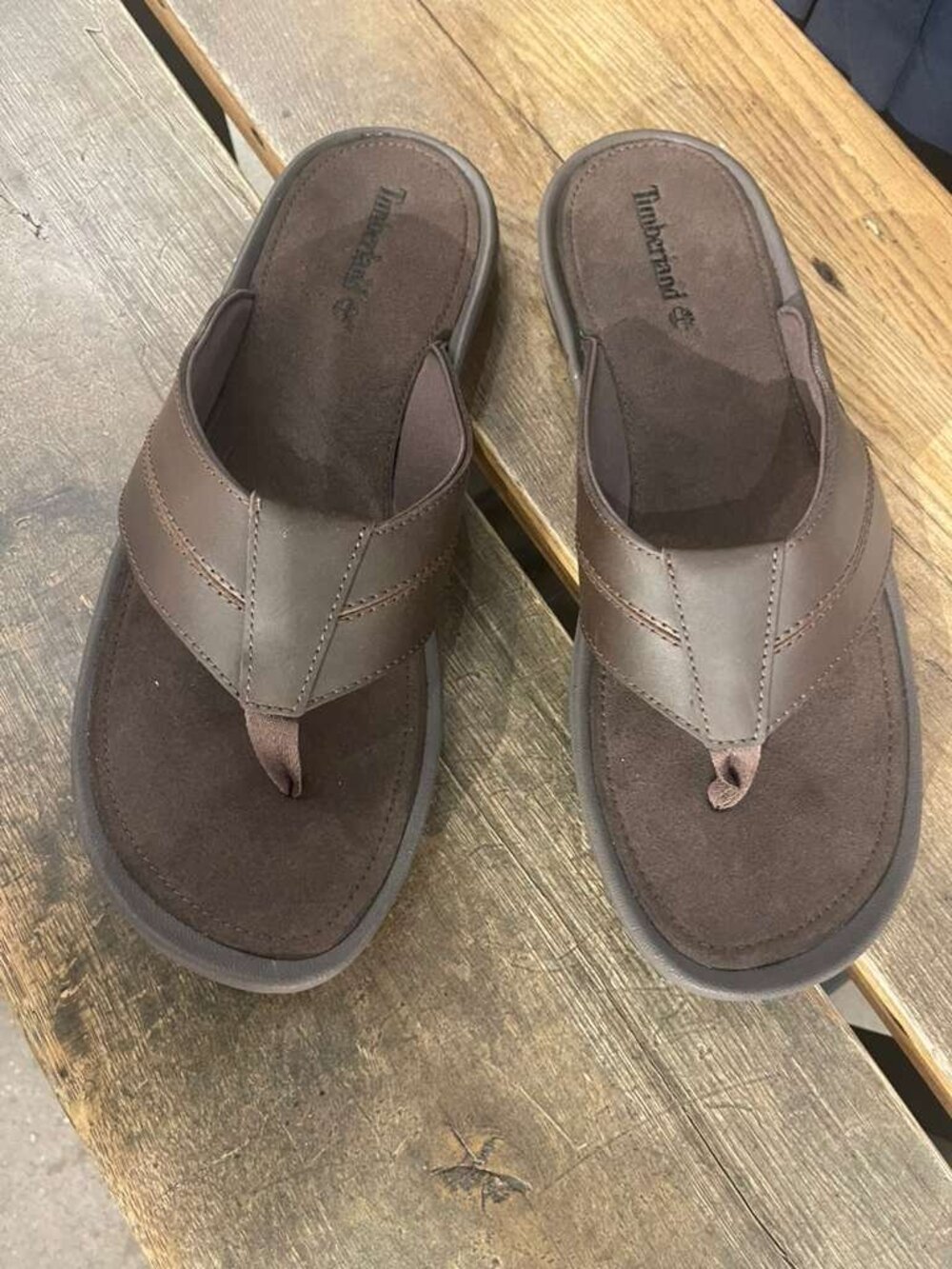 TIMBERLAND MEN'S ORIGINALS SLIDE SANDAL DARK BROWN LEATHER A2R4E-EWI ALL SIZES